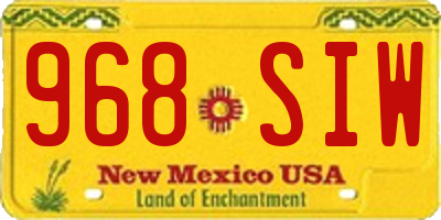NM license plate 968SIW