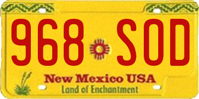 NM license plate 968SOD