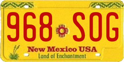 NM license plate 968SOG