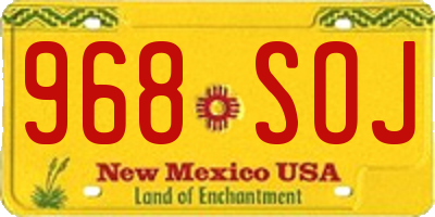 NM license plate 968SOJ