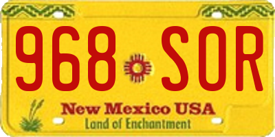 NM license plate 968SOR