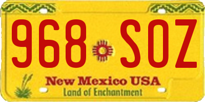 NM license plate 968SOZ