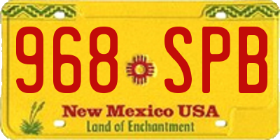 NM license plate 968SPB