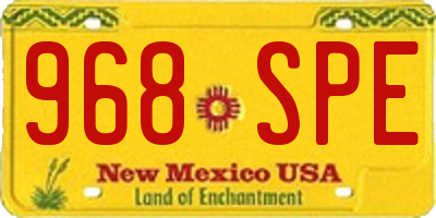 NM license plate 968SPE