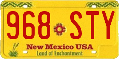 NM license plate 968STY