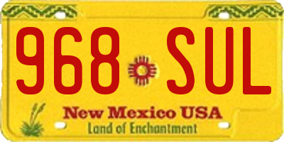 NM license plate 968SUL