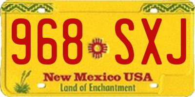NM license plate 968SXJ