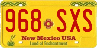 NM license plate 968SXS