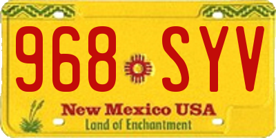 NM license plate 968SYV