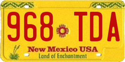 NM license plate 968TDA