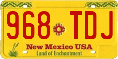 NM license plate 968TDJ