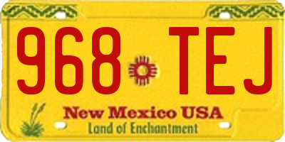 NM license plate 968TEJ