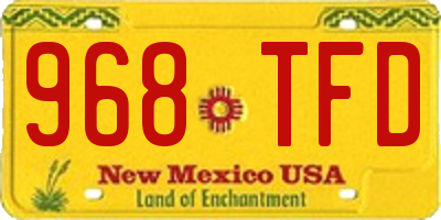 NM license plate 968TFD