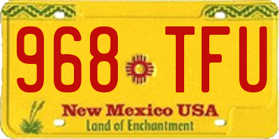 NM license plate 968TFU