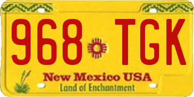 NM license plate 968TGK