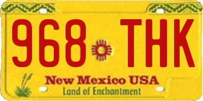 NM license plate 968THK