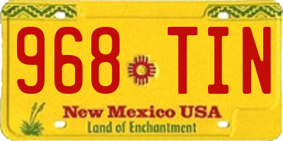NM license plate 968TIN
