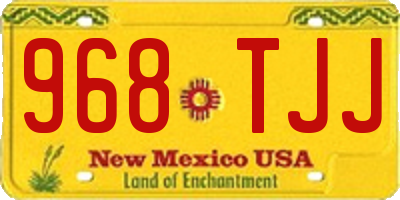 NM license plate 968TJJ