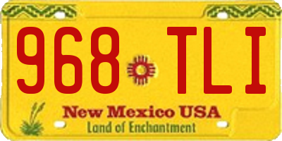 NM license plate 968TLI