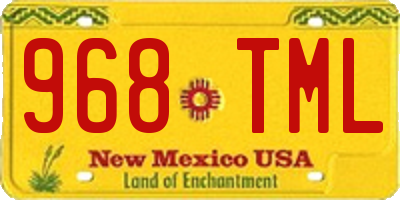 NM license plate 968TML
