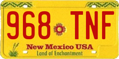 NM license plate 968TNF