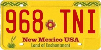 NM license plate 968TNI