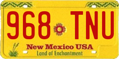 NM license plate 968TNU