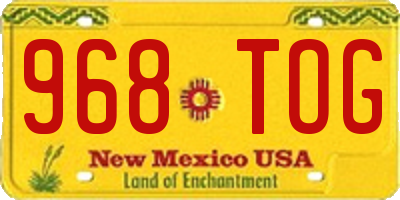 NM license plate 968TOG