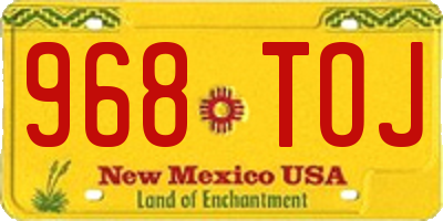NM license plate 968TOJ