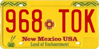 NM license plate 968TOK