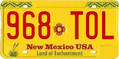 NM license plate 968TOL