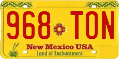 NM license plate 968TON