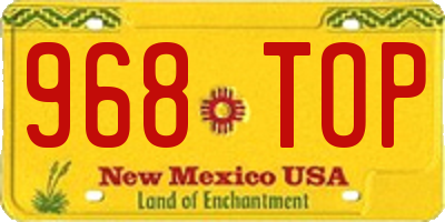 NM license plate 968TOP