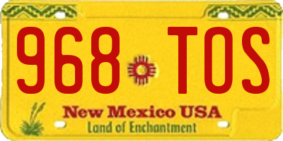 NM license plate 968TOS