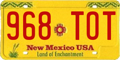 NM license plate 968TOT