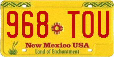 NM license plate 968TOU