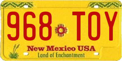 NM license plate 968TOY