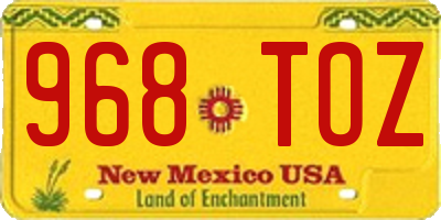 NM license plate 968TOZ