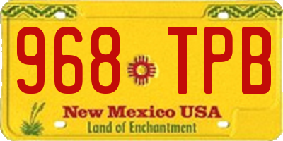 NM license plate 968TPB