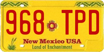 NM license plate 968TPD