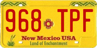 NM license plate 968TPF