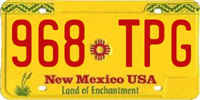 NM license plate 968TPG