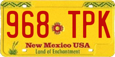 NM license plate 968TPK