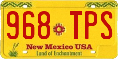 NM license plate 968TPS