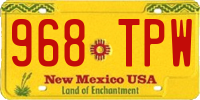 NM license plate 968TPW
