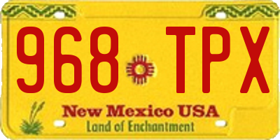 NM license plate 968TPX