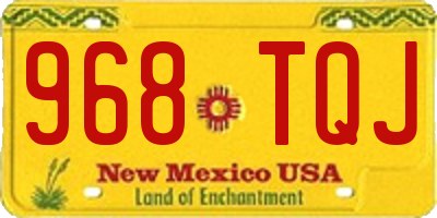 NM license plate 968TQJ