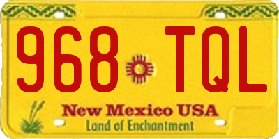 NM license plate 968TQL