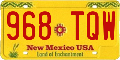 NM license plate 968TQW