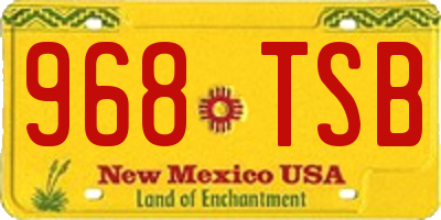 NM license plate 968TSB